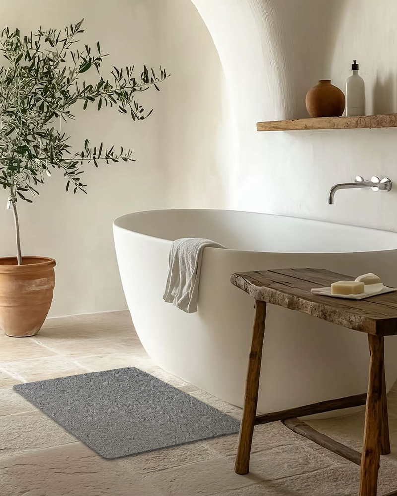 PVC loofah bath mat, easy to clean, durable, non-slip and quick-drying.