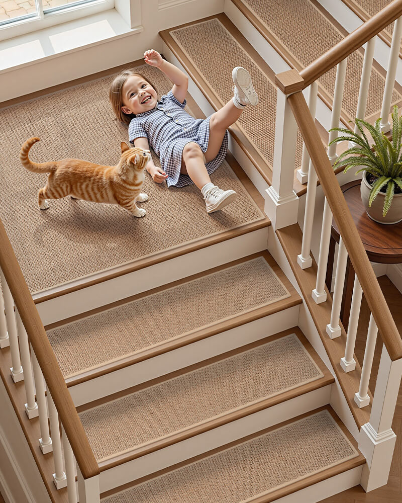 Stair treads designed to improve safety on indoor stairs