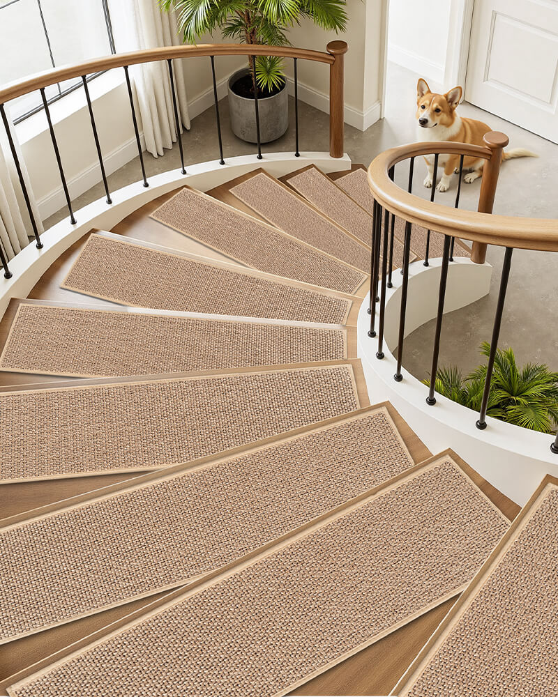 Soft stair treads that reduce noise and add comfort underfoot on stairs