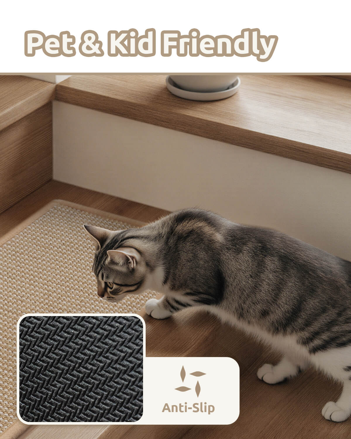 Peel and stick stair treads offering a quick and safe home upgrade