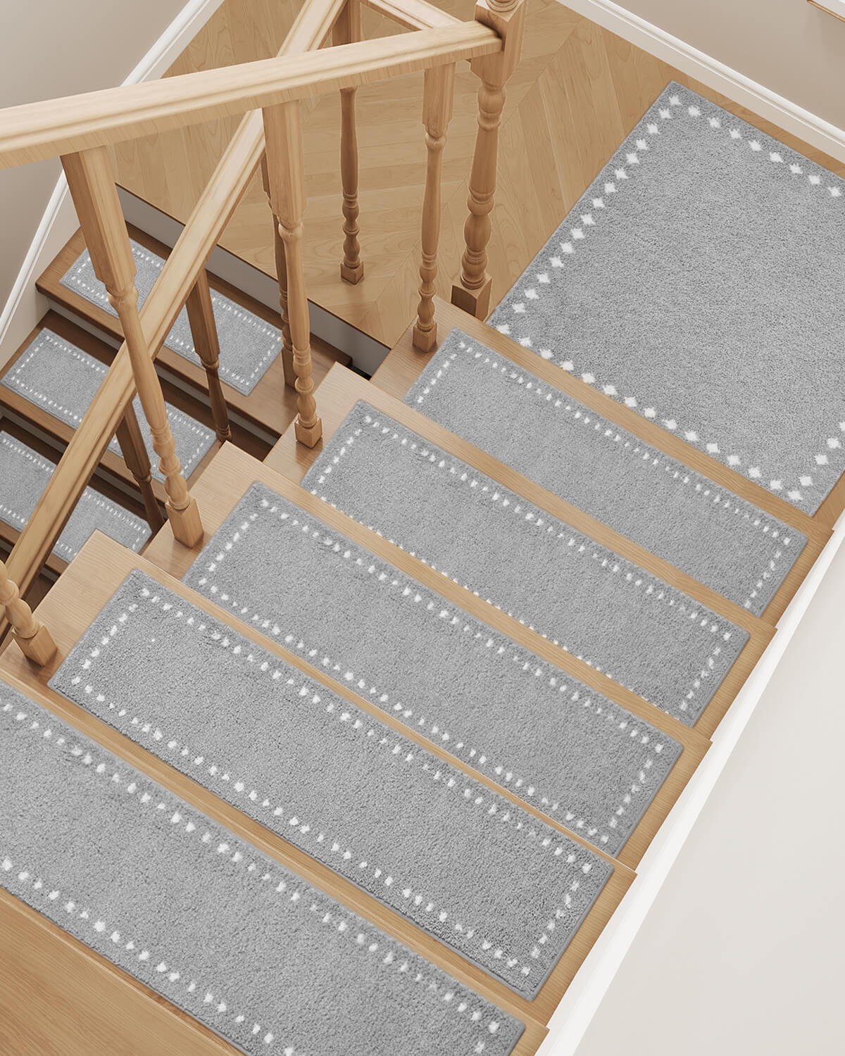 Soft surface stair treads protecting stairs while adding everyday comfort