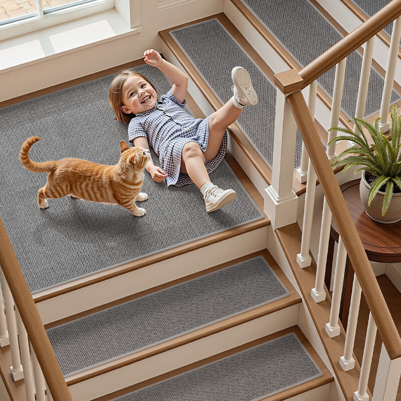 Stair treads helping protect stairs from daily wear