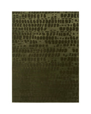 An olive green premium Wilton jacquard area rug features a raised pebble-inspired pattern, rich tonal depth, and refined woven texture for luxury living rooms, elegant bedrooms, and designer-inspired home decor.