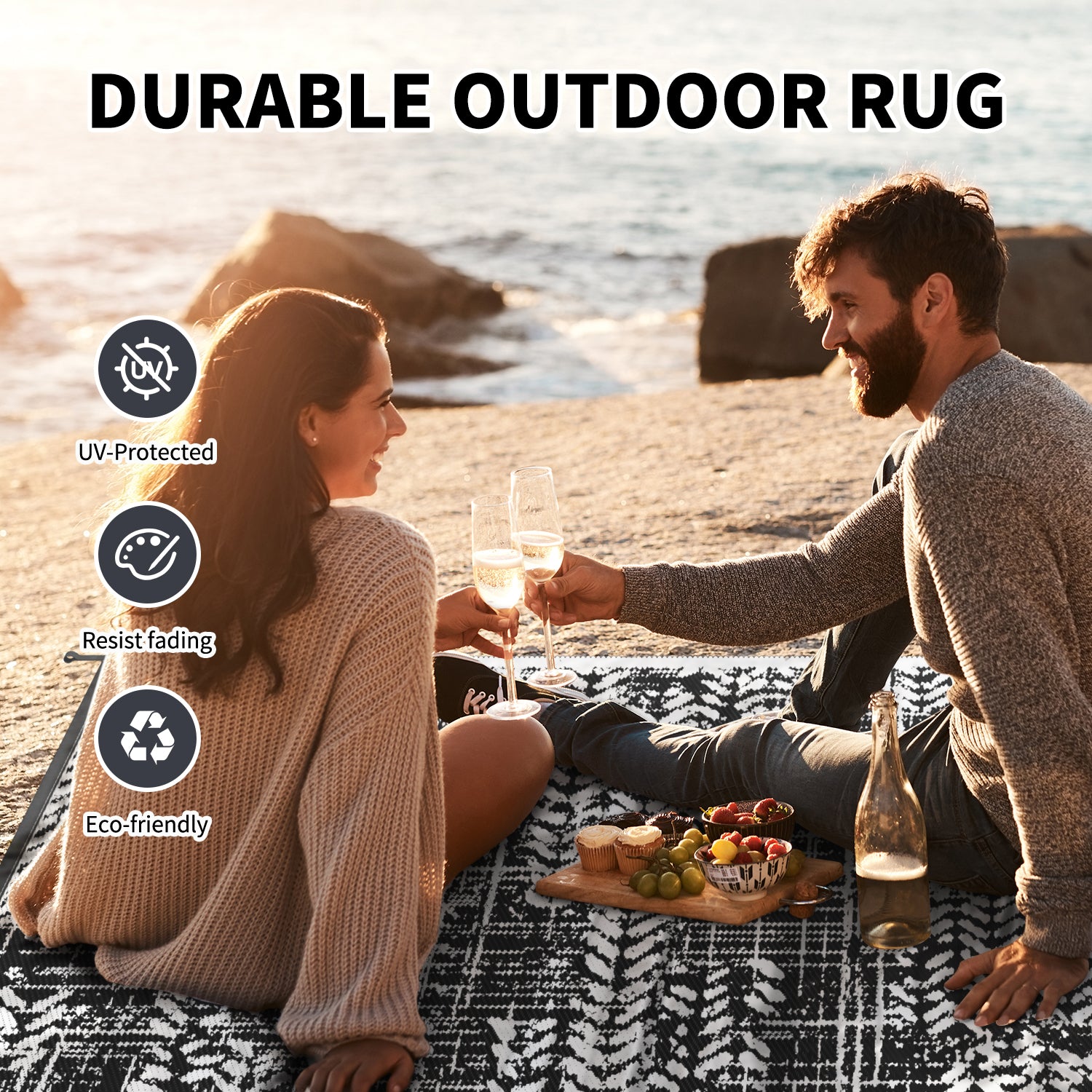 VUNATE Outdoor Rugs Patio Waterproof Mat
