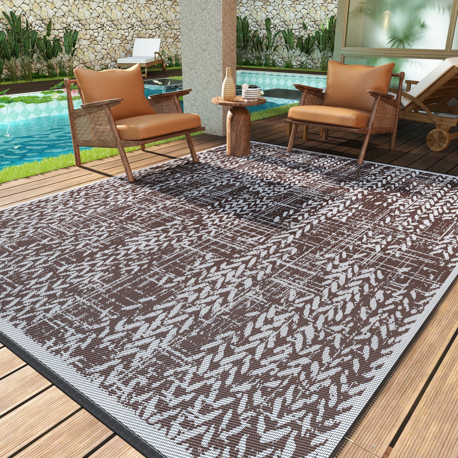 VUNATE Outdoor Rugs Patio Waterproof Mat