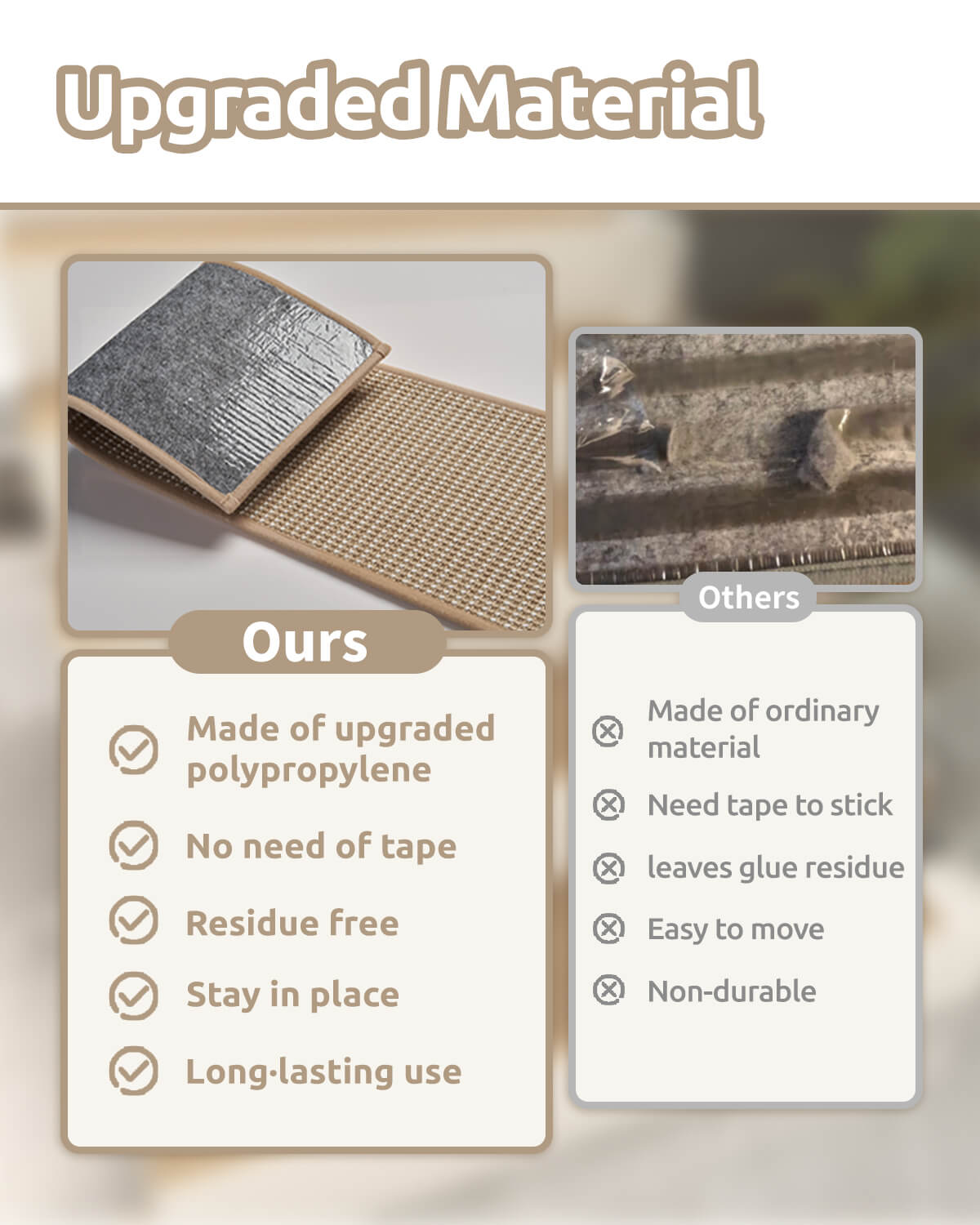 Soft touch stair treads providing comfortable barefoot support