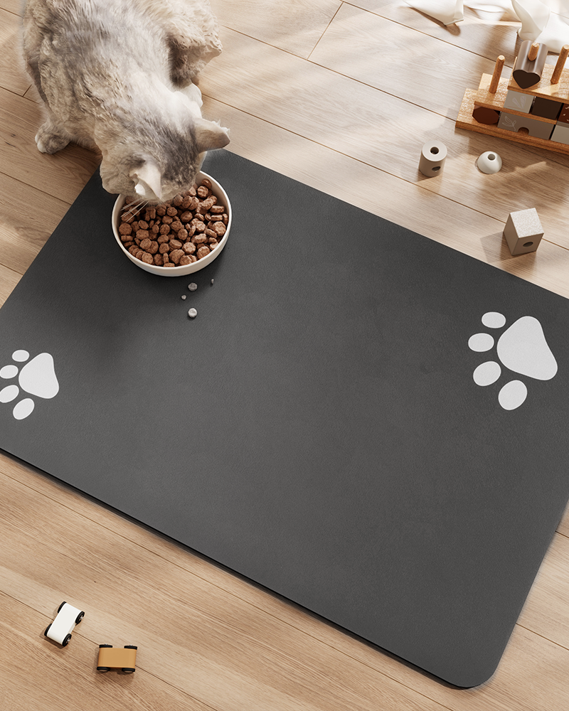 Quick dry pet feeding mat, no stain dog bowl mat for messy drinkers, perfect pet supplies.