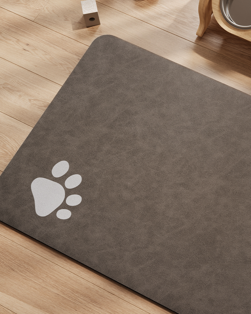 Quick dry anti-leak dog and cat pet feeding mat, pet accessory for tidy mealtimes.
