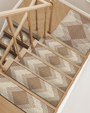 Stair treads with secure backing that stays flat and stable