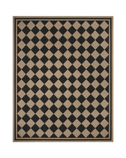 Quick dry indoor outdoor rug featuring layered border detailing and softly textured faux jute weave