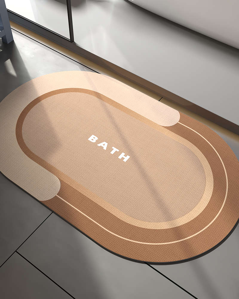 Quick dry round bath mat that absorbs moisture fast after showers, helping maintain a clean and dry bathroom floor