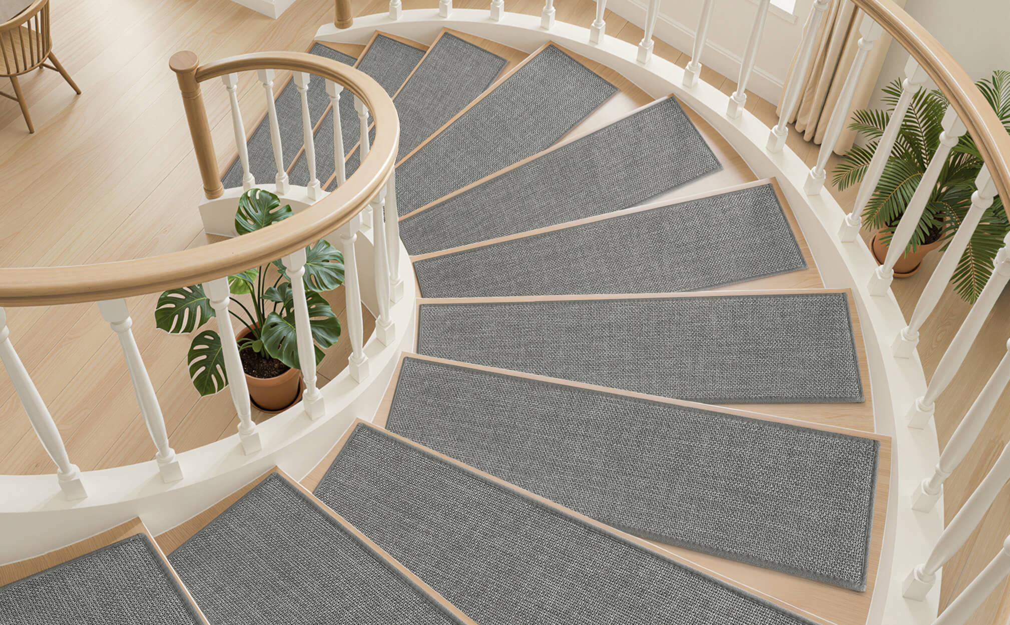 Quiet non-slip stair treads designed for comfortable daily living