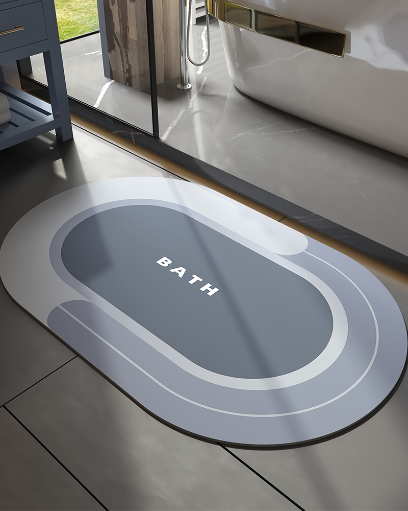 Round bath mat made for daily shower routines, absorbing water instantly and drying fast between uses