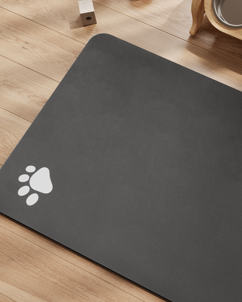 Non-slip waterproof cat and dog pet feeding mat, absorbent and durable feeding pad for clean floors.