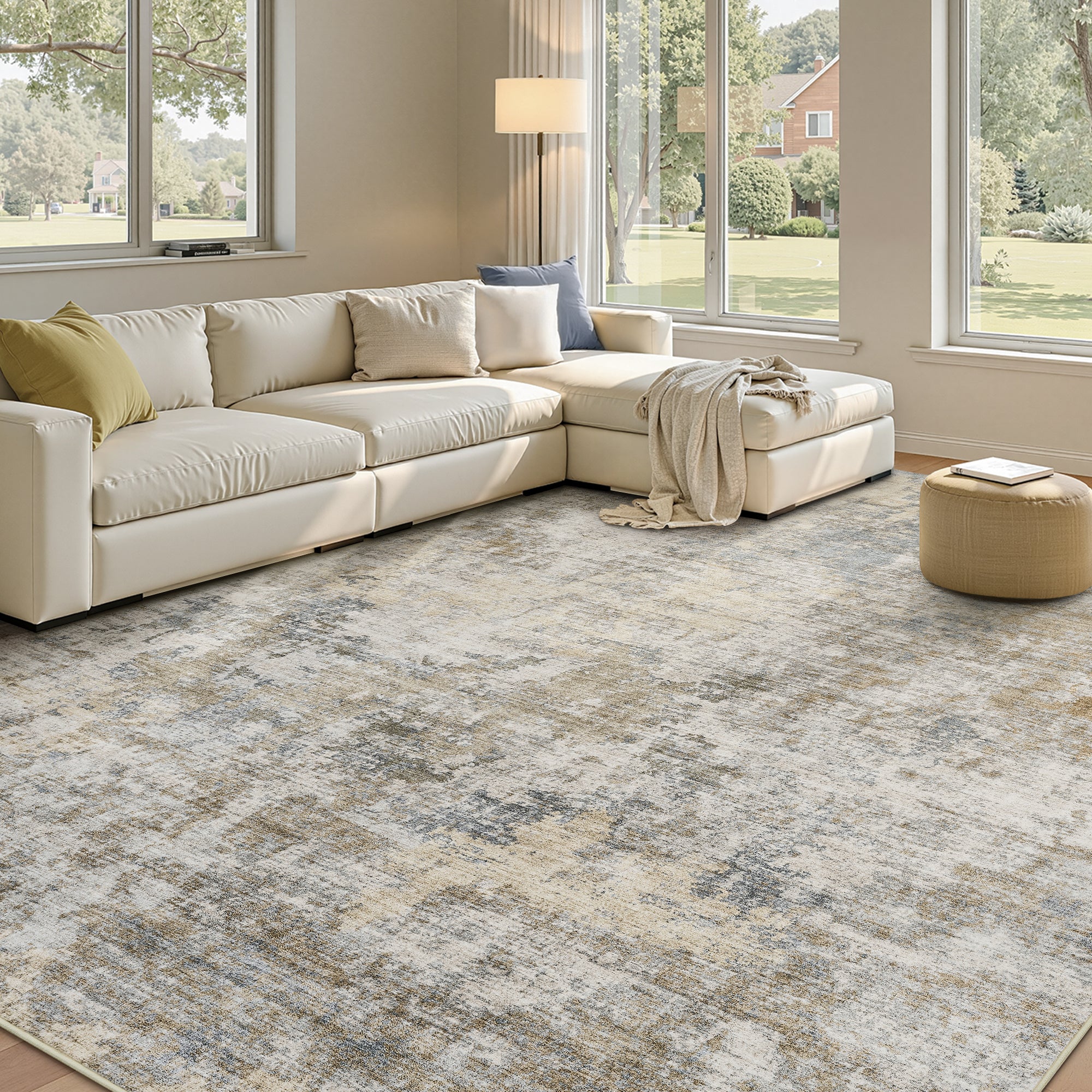 Modern Abstract Washable Non-Slip Area Rug