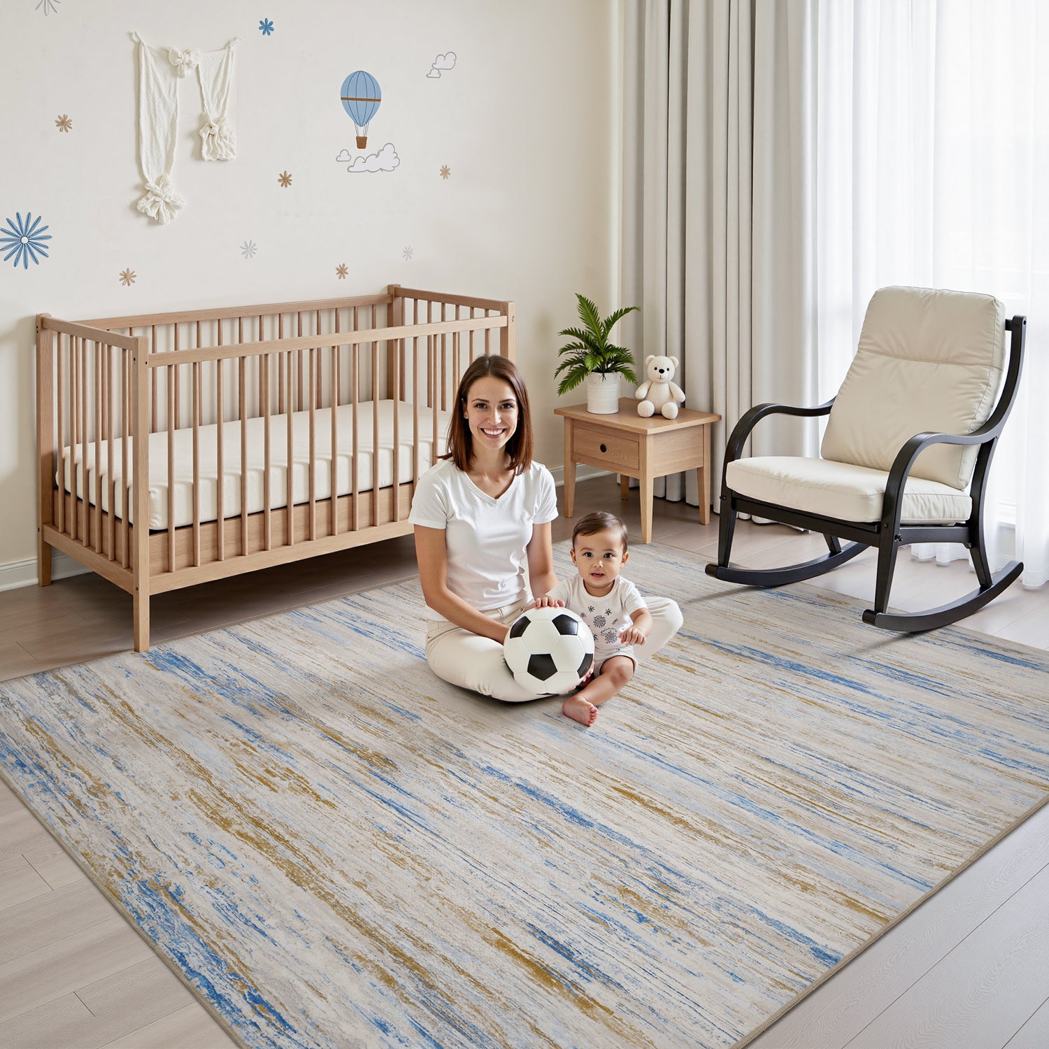 Abstract Rugs Washable Modern Carpet