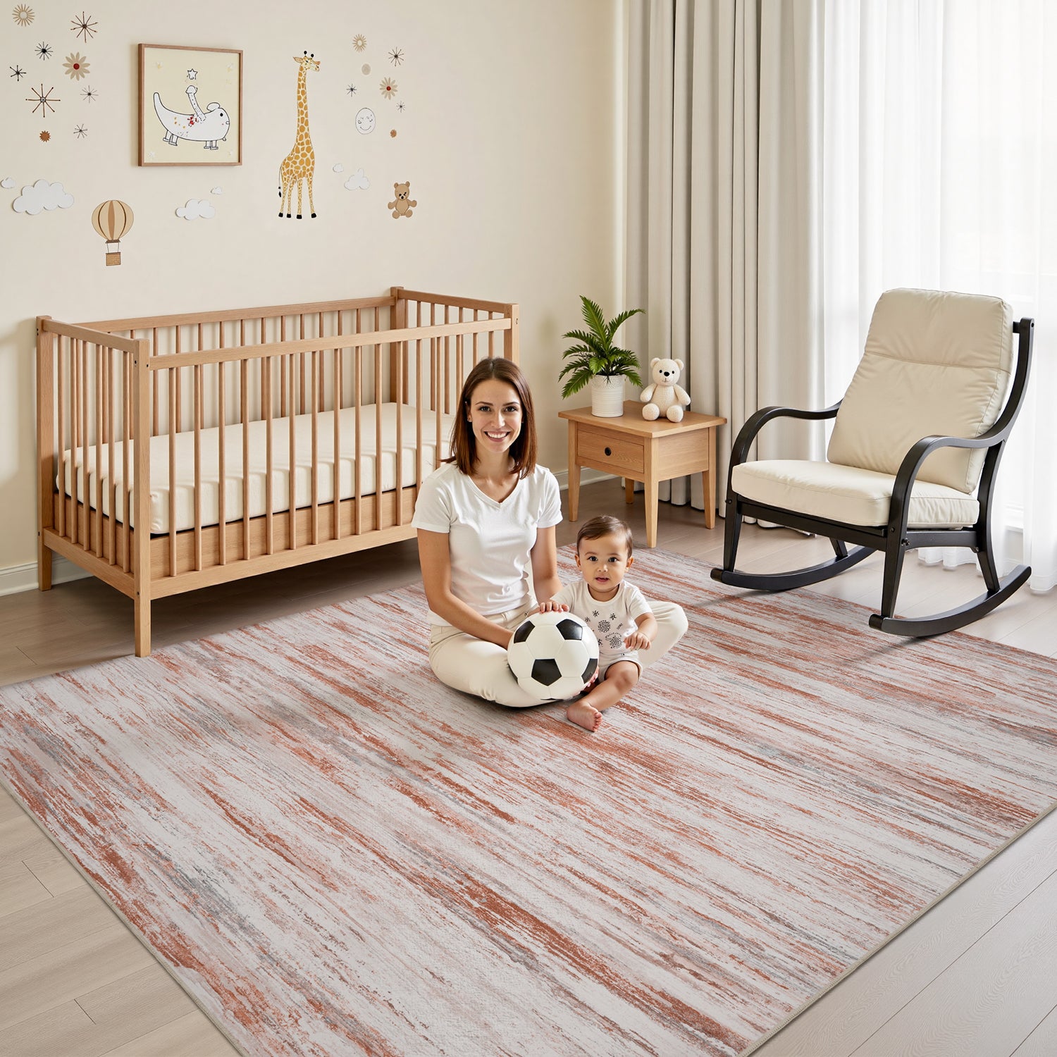 Abstract Rugs Washable Modern Carpet
