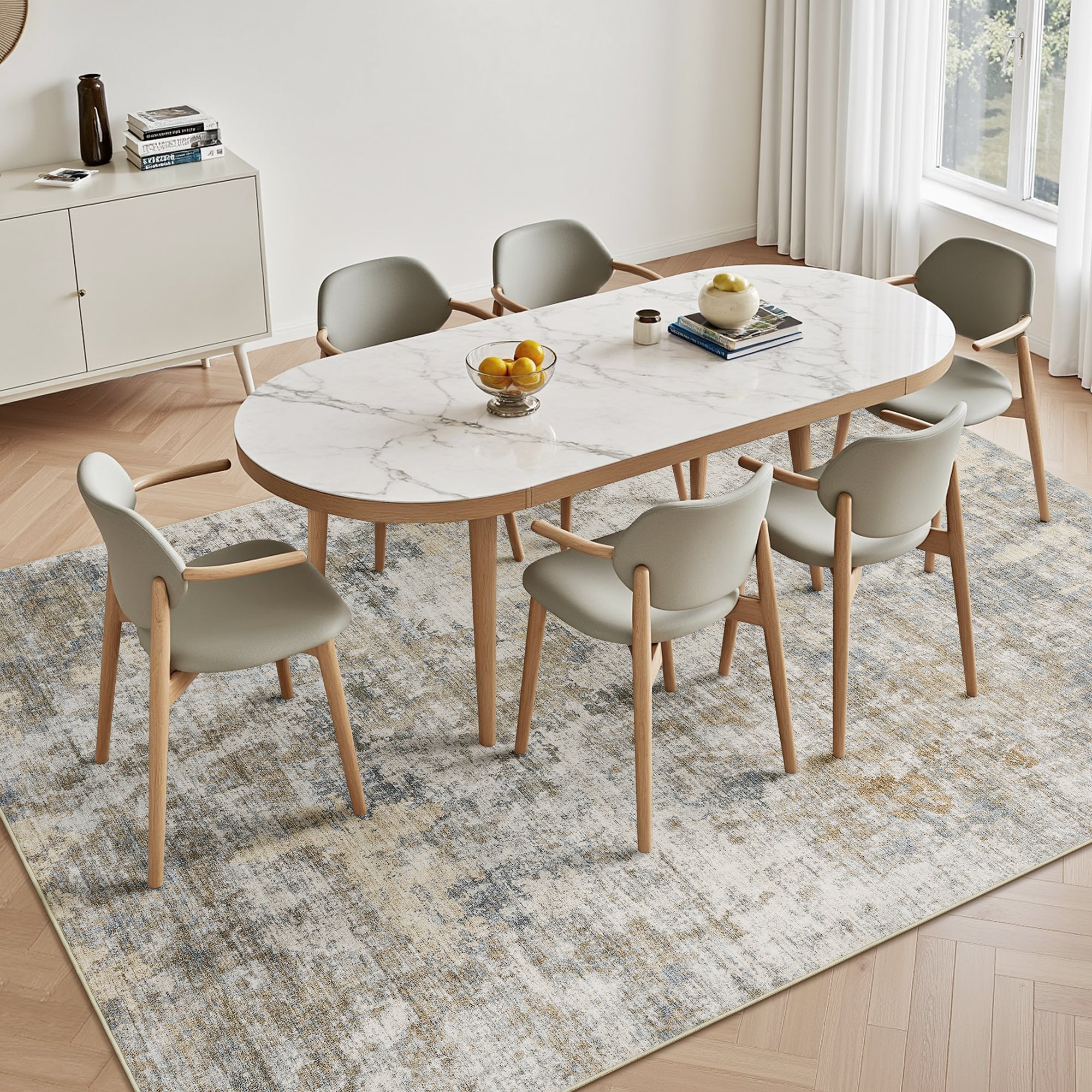 Modern Abstract Washable Non-Slip Area Rug