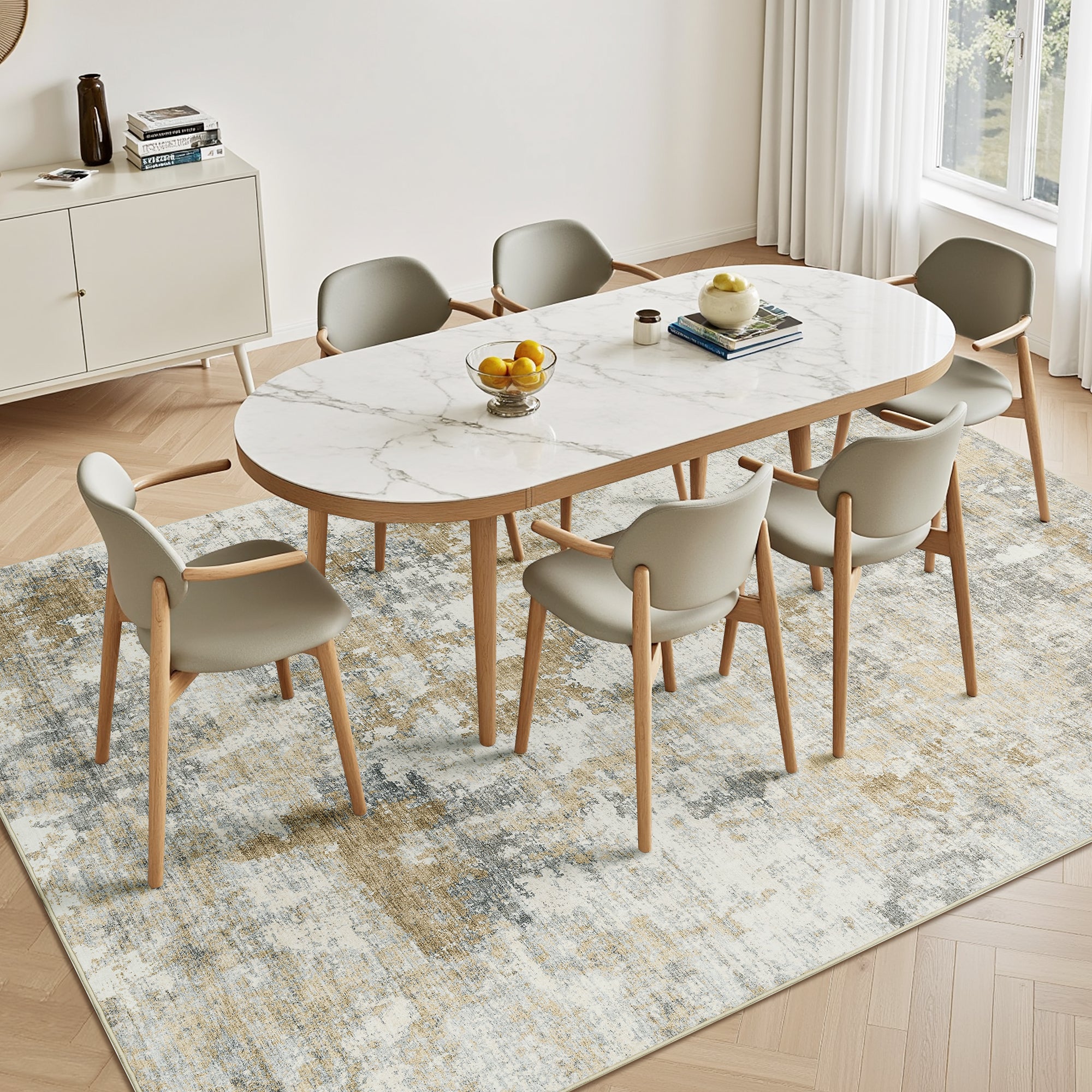 Modern Abstract Washable Non-Slip Area Rug