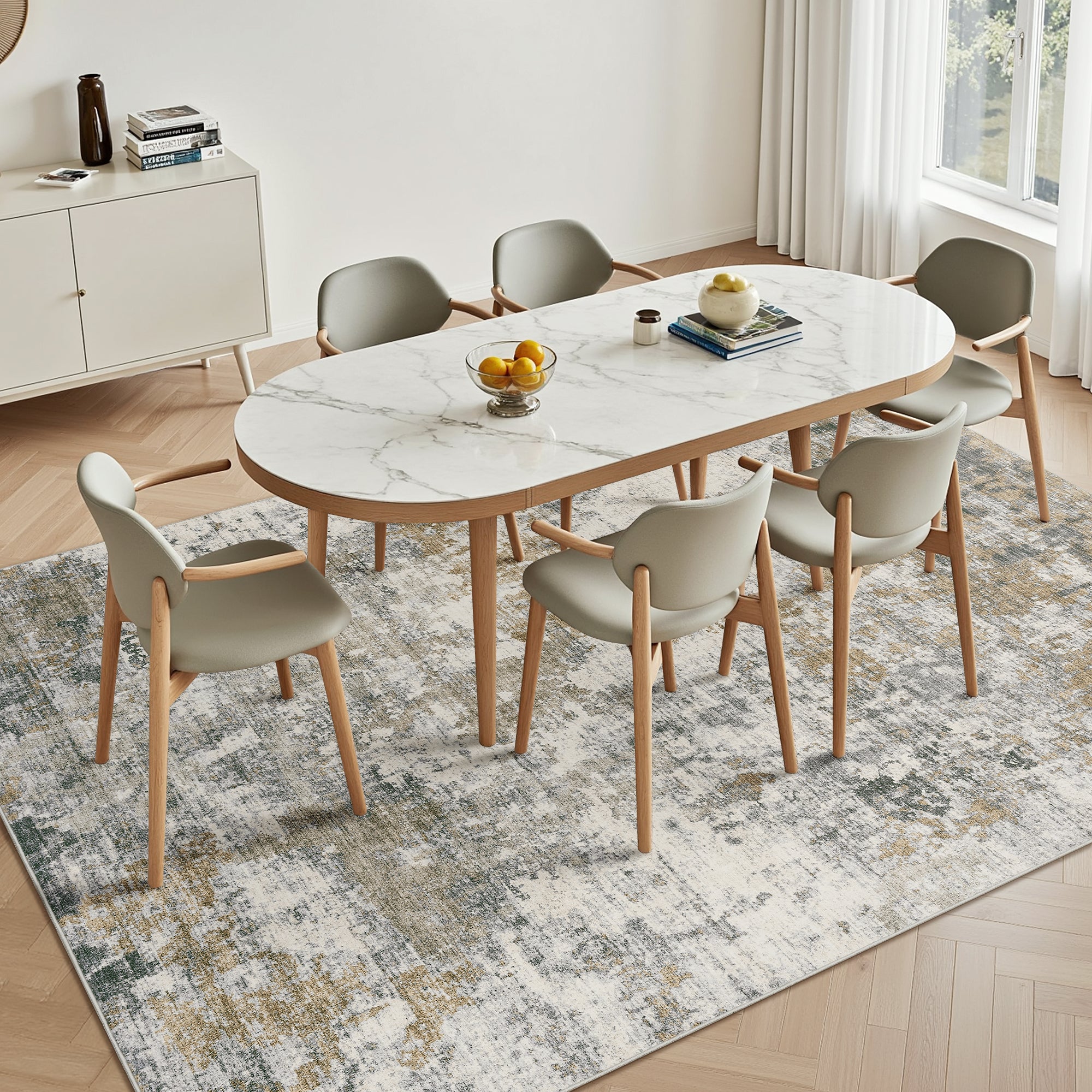 Modern Abstract Washable Non-Slip Area Rug
