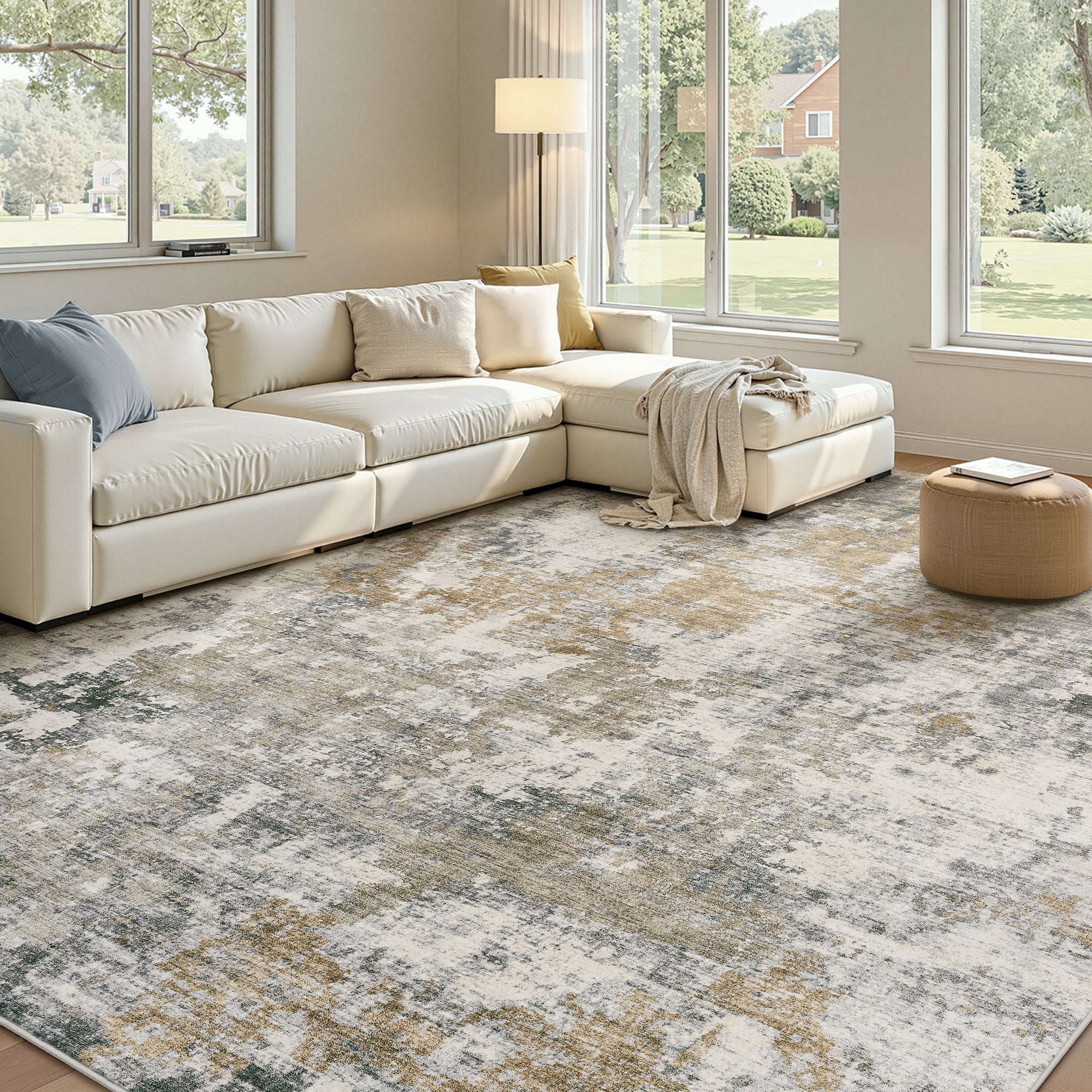 Modern Abstract Washable Non-Slip Area Rug