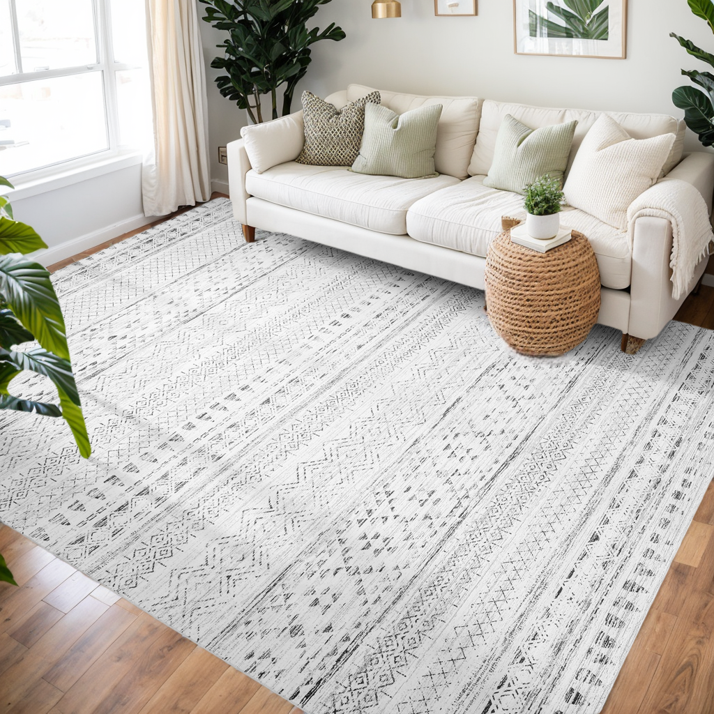 Washable Boho Area Rug