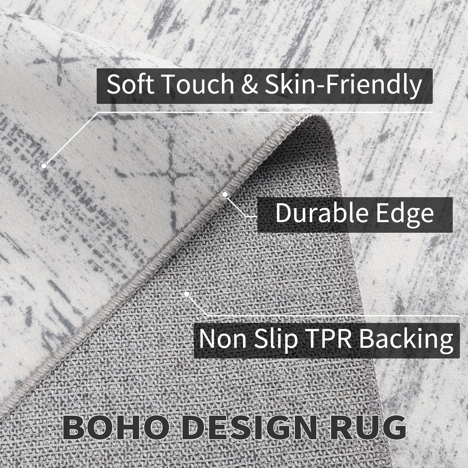 Washable Boho Area Rug
