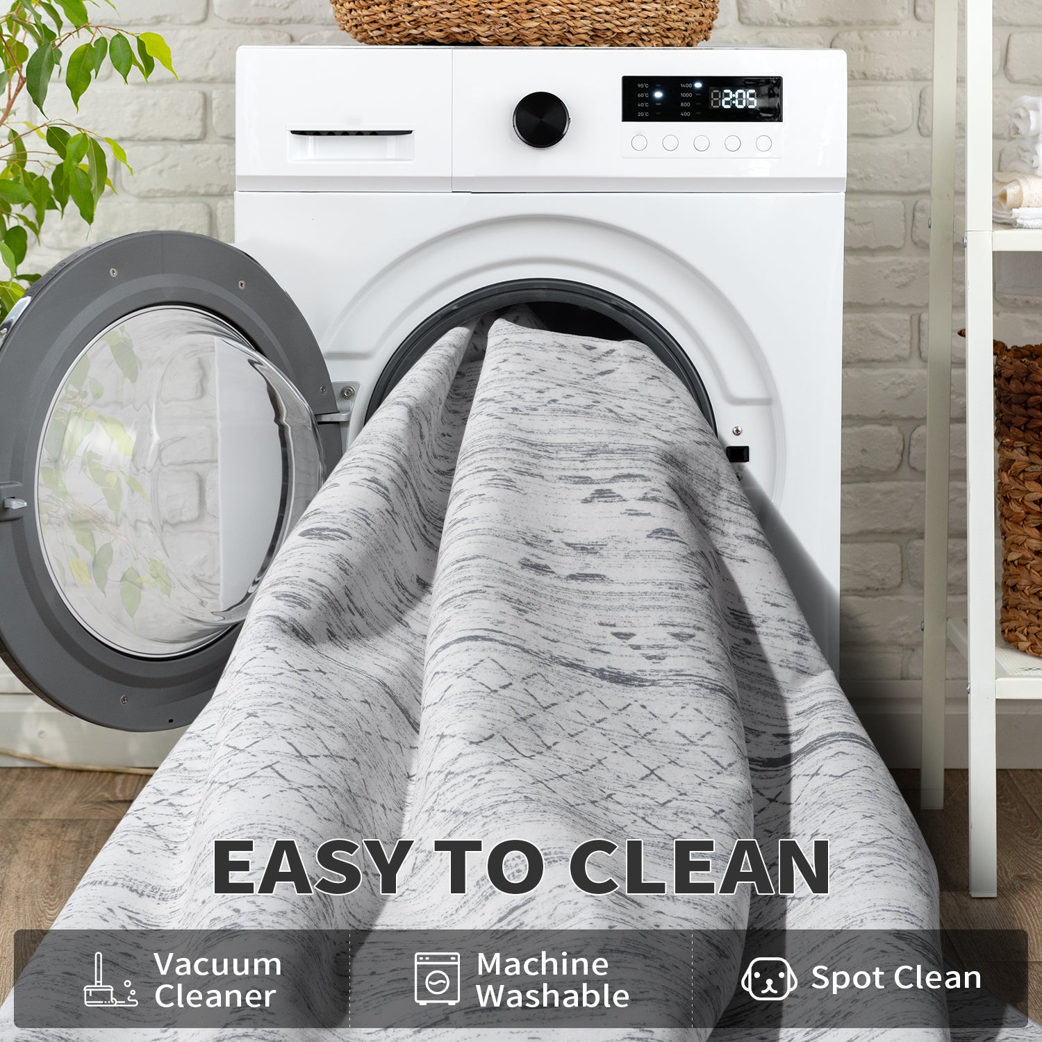 Washable Boho Area Rug