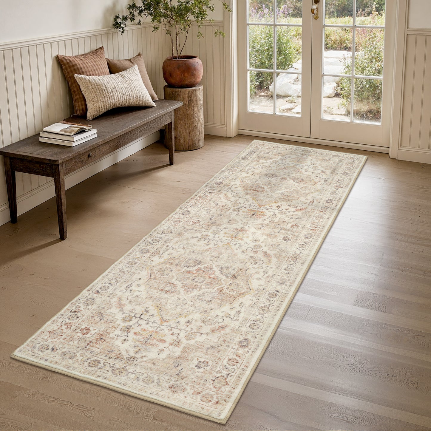 Area Rug Washable Carpet Soft Distressed Non Slip Vintage