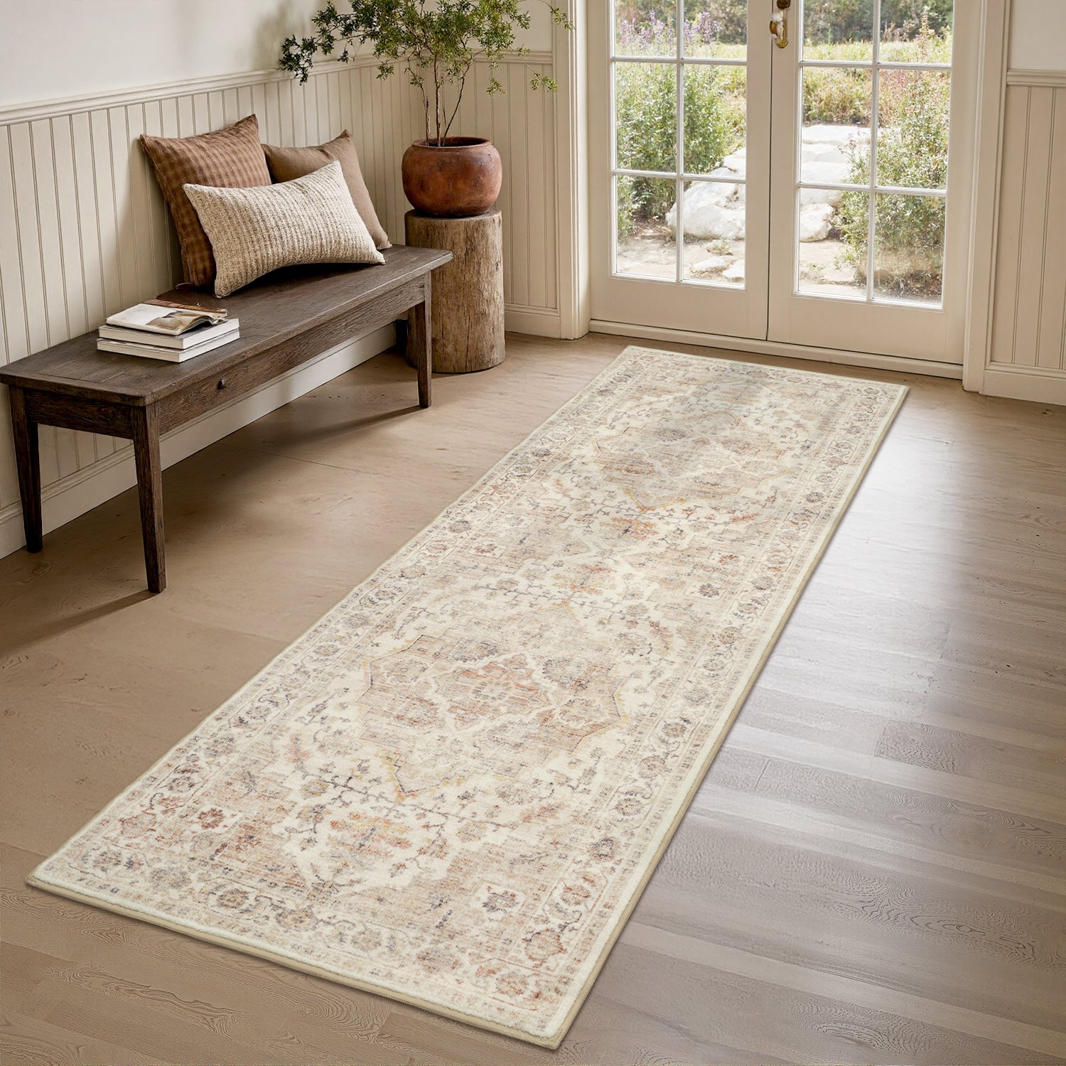 Area Rug Washable Carpet Soft Distressed Non Slip Vintage