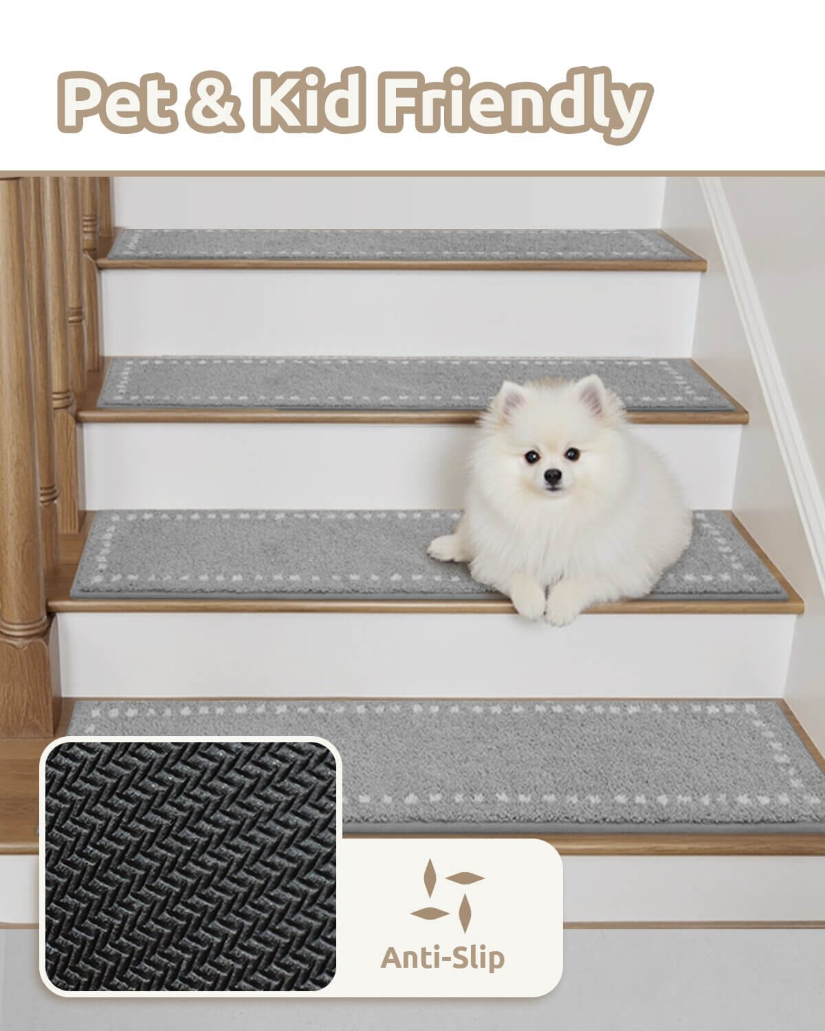 Removable stair treads featuring clean-release backing that leaves no residue