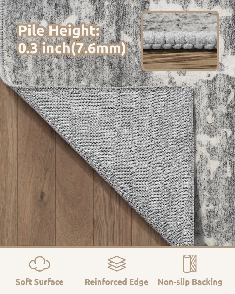 Minimalist area rug built for busy modern households