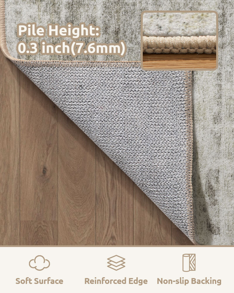 Washable modern area rug built for active family life