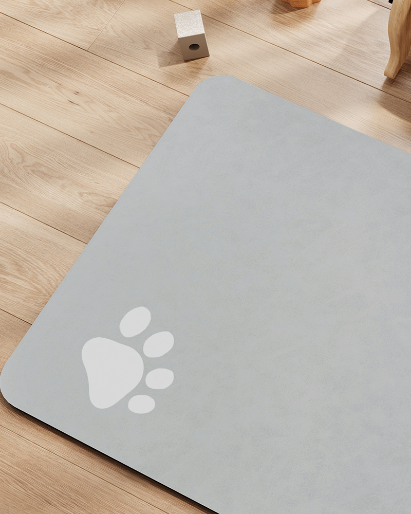 Washable anti-slip waterproof pet feeding mat for dogs and cats, easy to maintain and store.