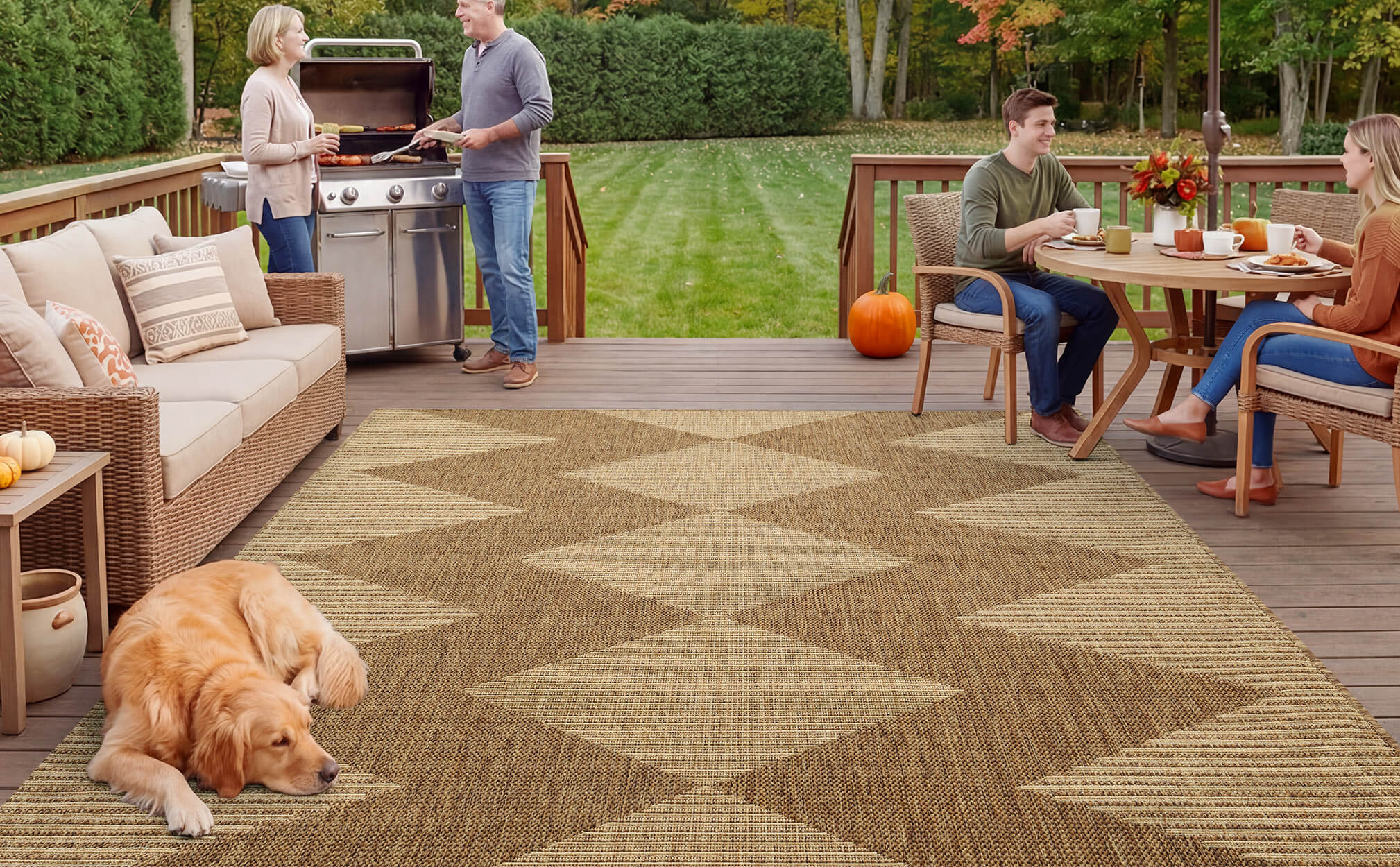 Indoor outdoor rug created for family homes with pets featuring durable and comfortable surface