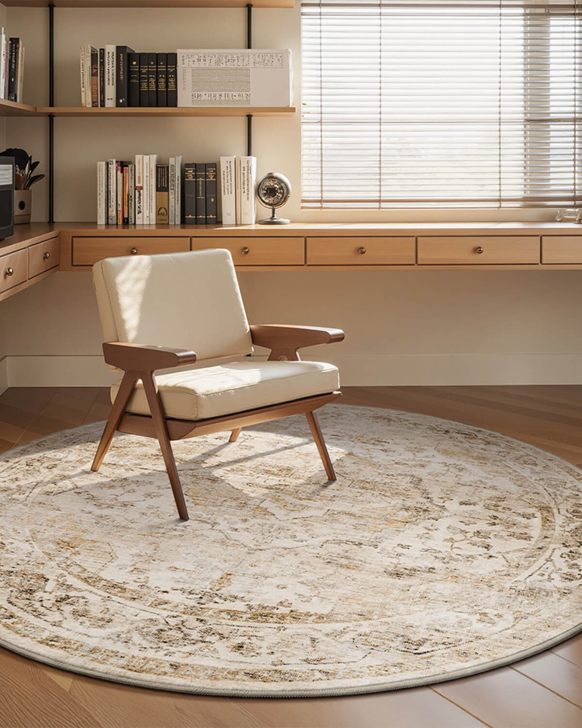 Vintage washable area rug perfect for stylish interior design