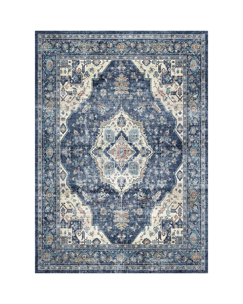 Soft boho inspired area rug with secure non slip backing for everyday use