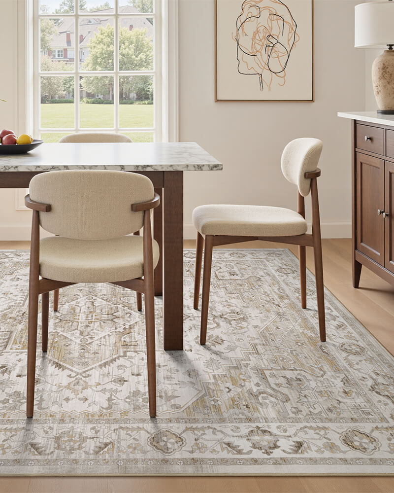 Soft-touch boho area rug for barefoot comfort