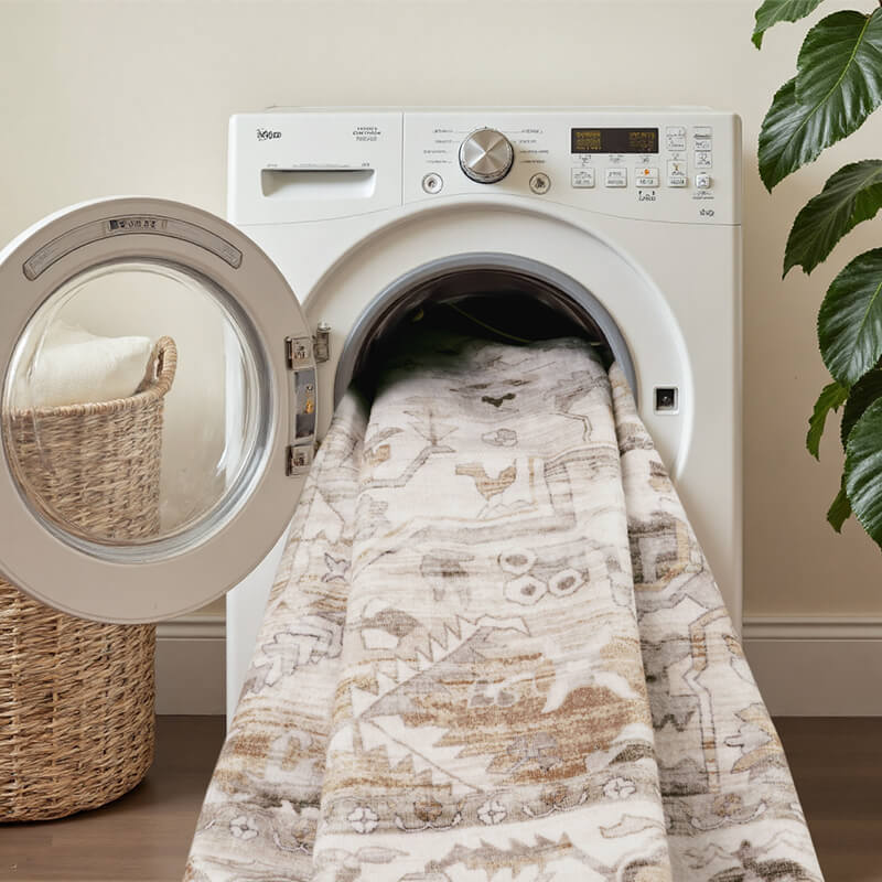 Easy-care boho area rug for low-effort maintenance