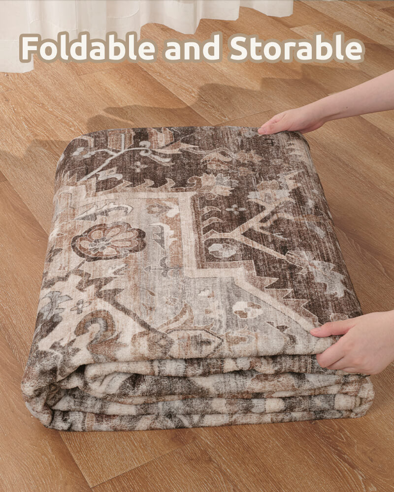 Boho area rug enhancing casual, inviting interiors