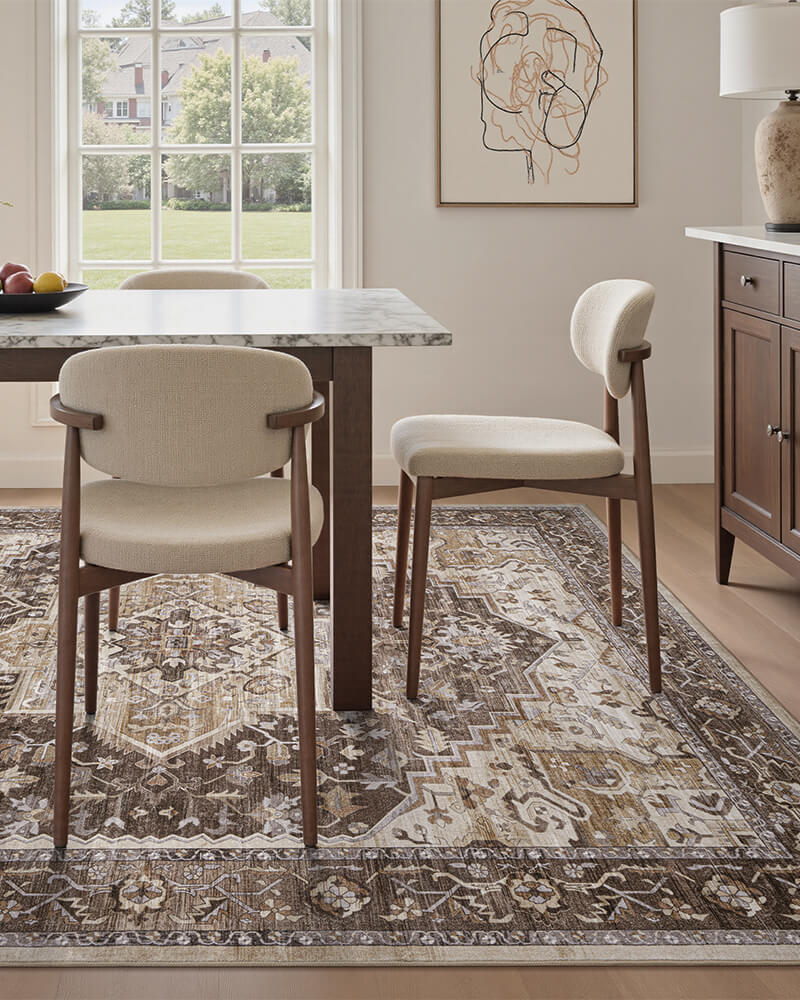 Soft boho area rug suitable for high-traffic spaces