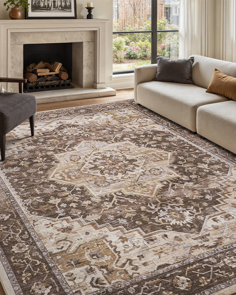 Low-maintenance boho rug designed for modern living