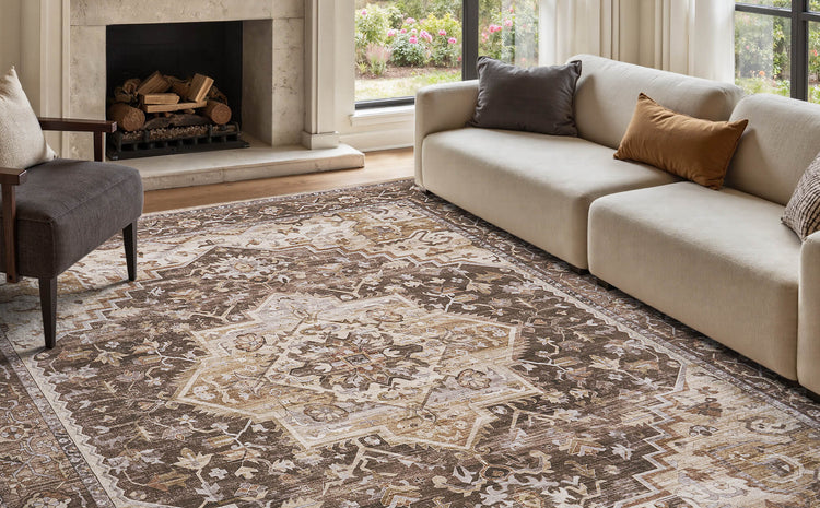 Easy-care boho rug designed for daily comfort
