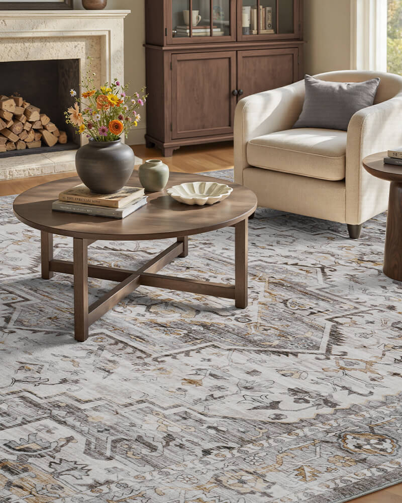 Washable boho rug made for busy family homes