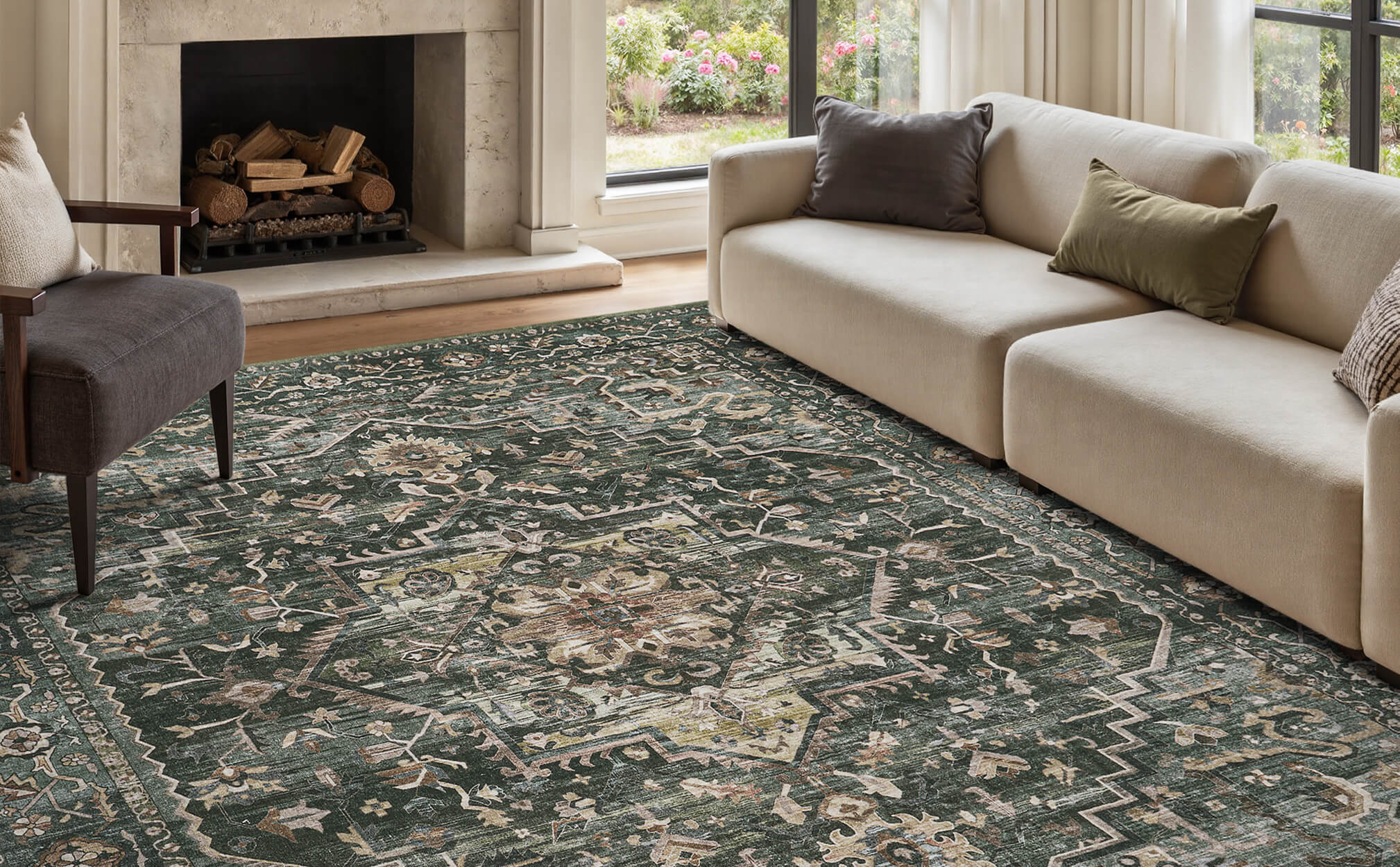 Vintage style rug designed for collected home decor