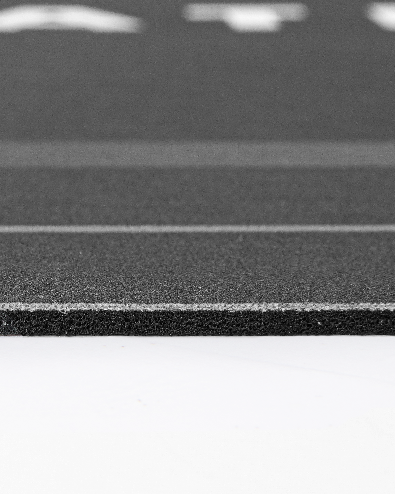 Modern absorbent bathroom rug perfect for shower entry, keeps floor dry and stylish.