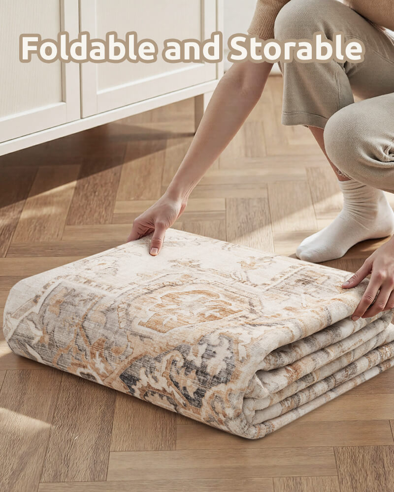 Easy-care boho rug created for busy home routines