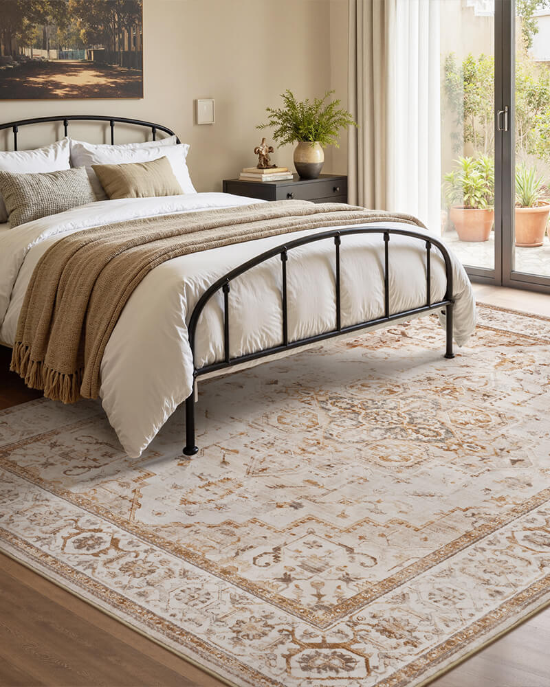 Washable boho rug designed for effortless everyday living