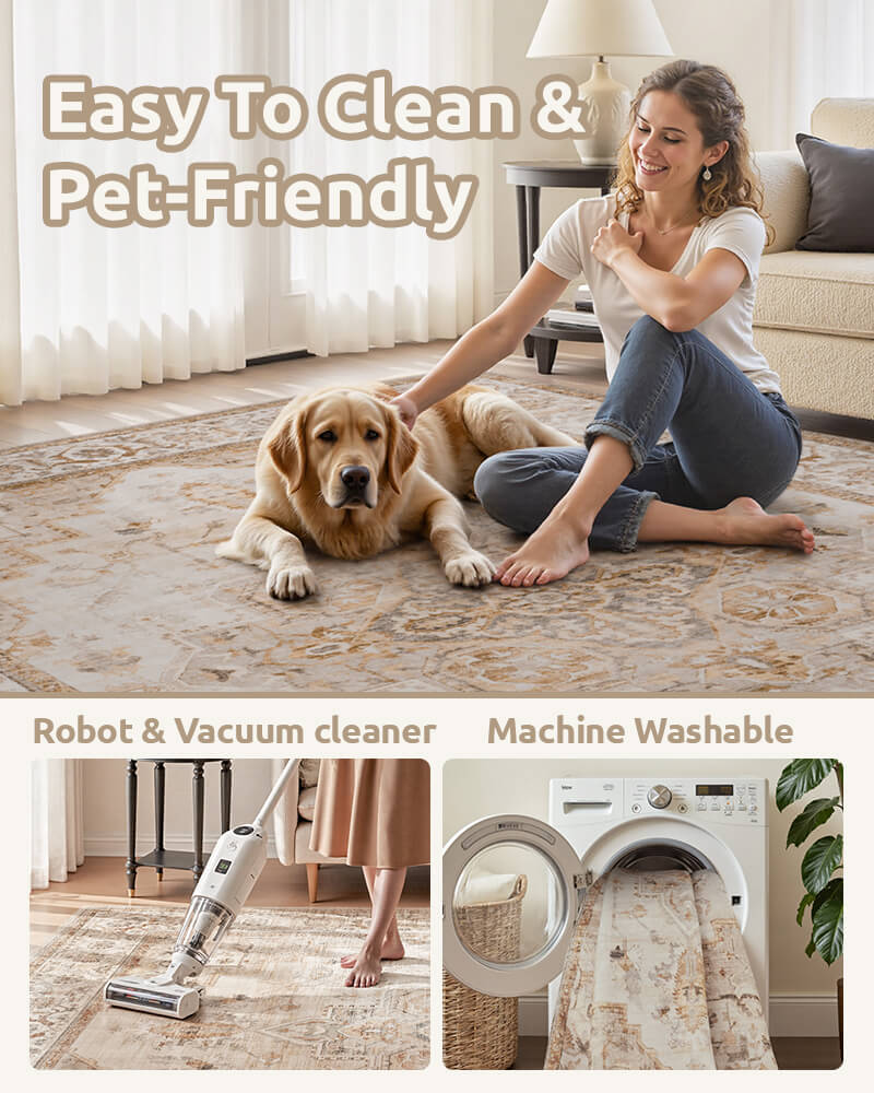 Cozy boho rug designed for natural home comfort