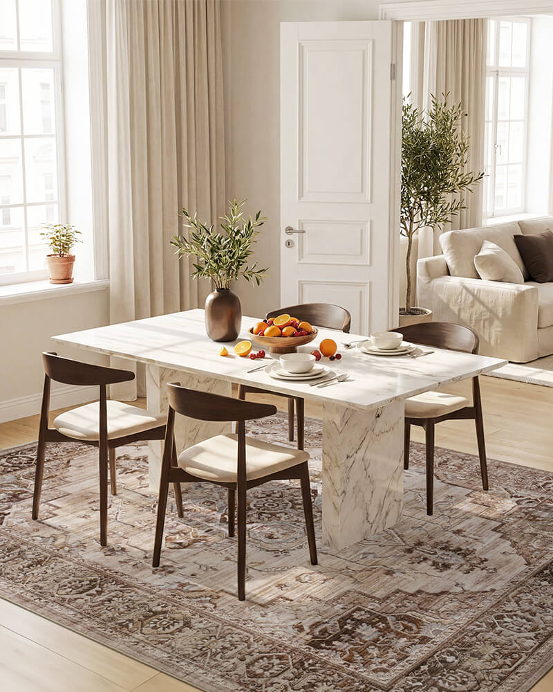 Washable boho area rug crafted for low-maintenance living